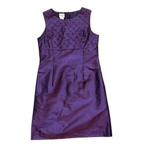 Talbots Kids Purple / Plum Beaded Sleeveless Silk Party Dress, 12